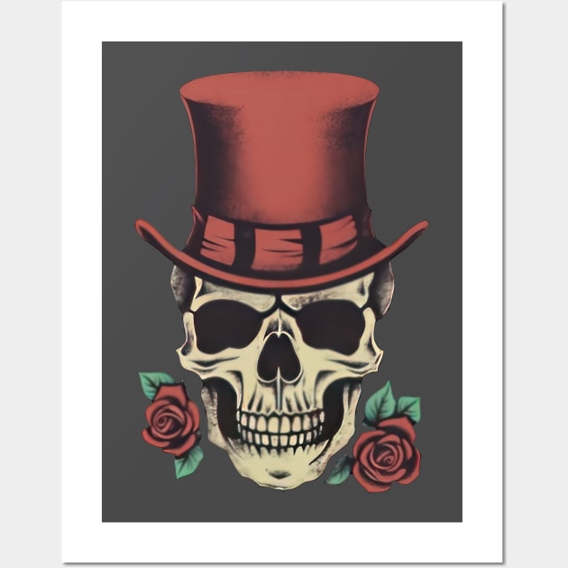 Skullz n' Roses Wall Art by Testes123